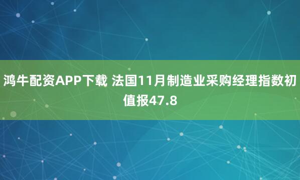 鸿牛配资APP下载 法国11月制造业采购经理指数初值报47.8